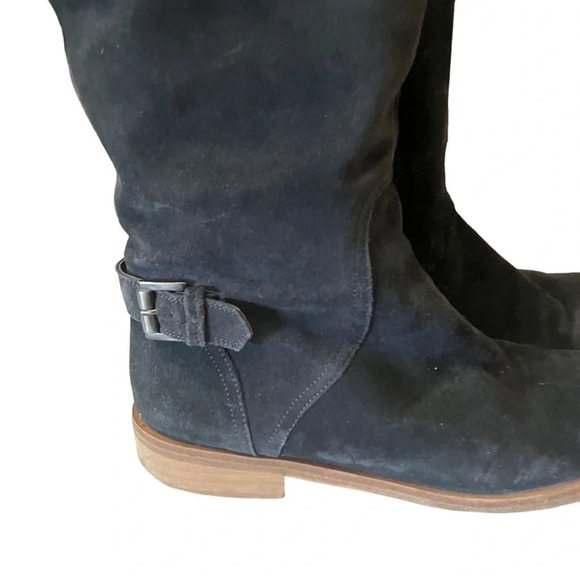 Garnet Hill Tazia Italian Suede Riding Boots Leather Knee High 10 - Picture 3 of 6